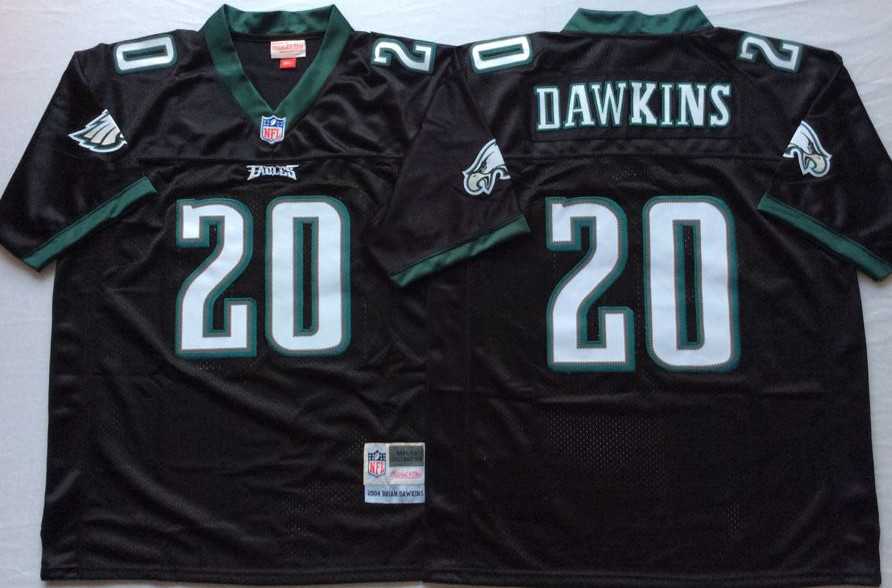 Eagles 20 Brian Dawkins Black M&N Throwback Jersey->nfl m&n throwback->NFL Jersey